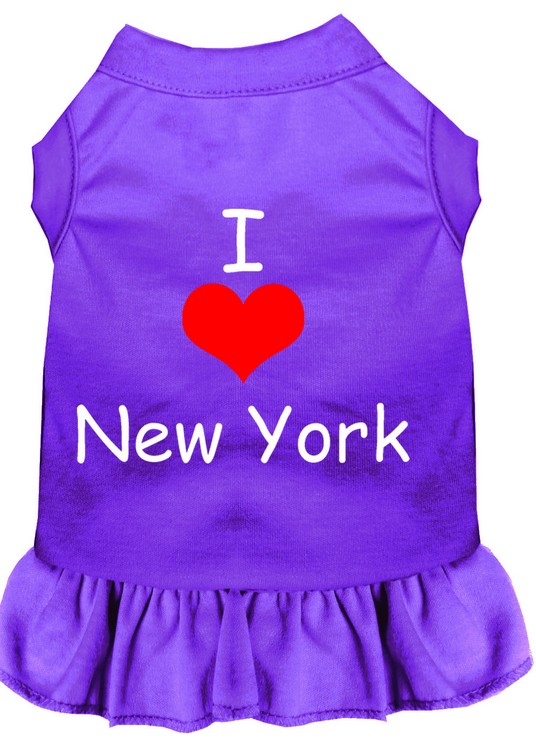 I Heart New York Screen Print Dress Purple XXL